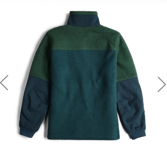 Topo Designs Men’s MOUNTAIN FLEECE PULLOVER Forest/Pond Blue $190 Size L - Picture 3 of 6